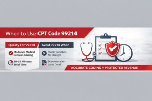 Infographic showing when to use 99214  codes and when not to.